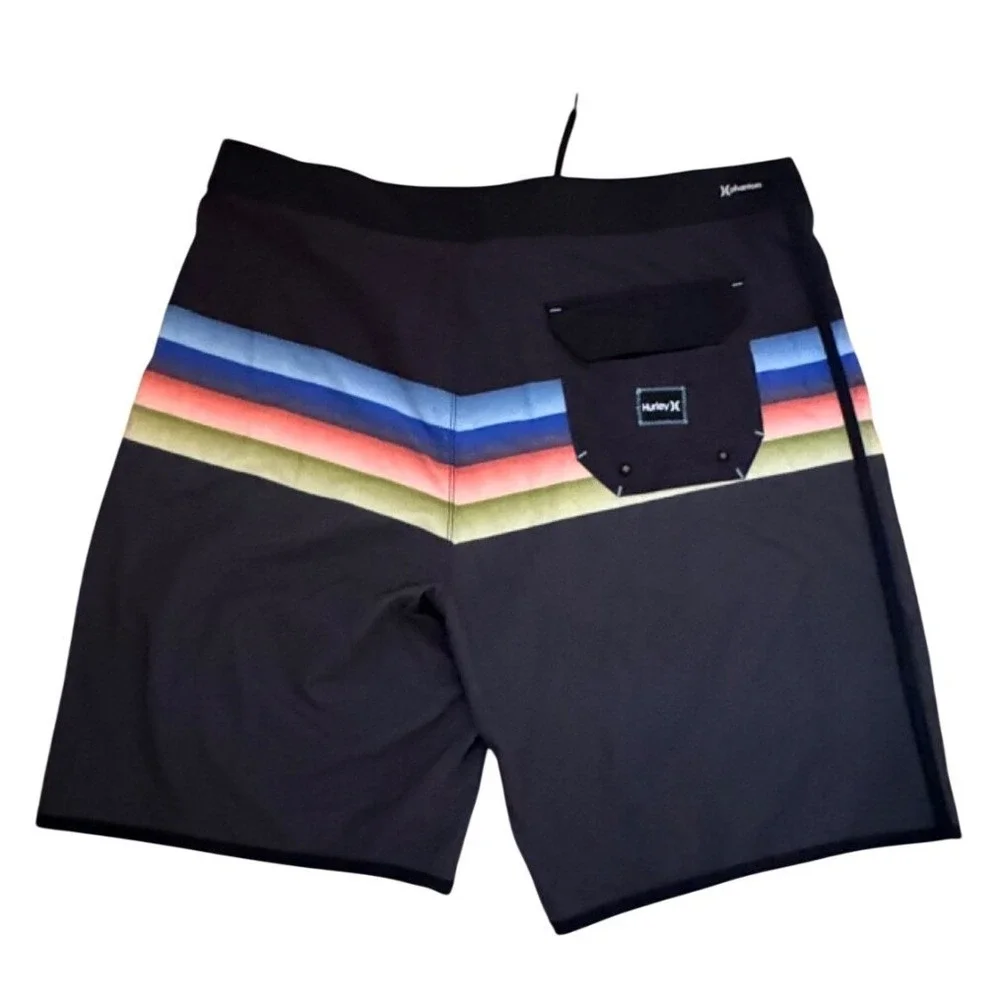 Hurley Phantom Men's Board Shorts Size 36 Black/Multicolor-Excellent Condition